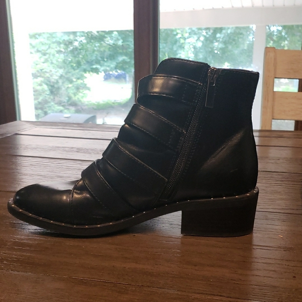 a new day Black Combat Moto Boots - Picture 3 of 5